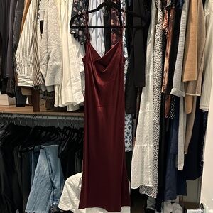 Express Burgundy Midi Slip Dress